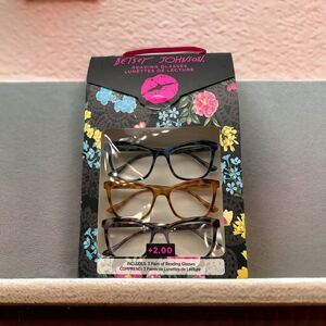 Betsey Johnson Reading Glasses +2.00 Pack of 3